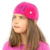 My Lello Little Girl's Crochet Beanie Hat with Shabby Ballerina Flower Navy view 2