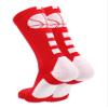 MadSportsStuff Basketball Logo Athletic Crew Socks, Medium - Scarlet/White view 3