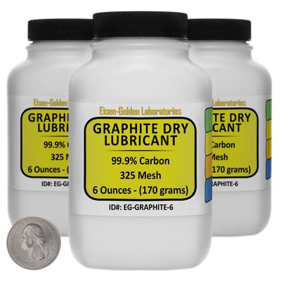 Graphite Dry Lube [C] 99.9% ACS Grade Powder 1 Lb in Three Space-Saver Bottles