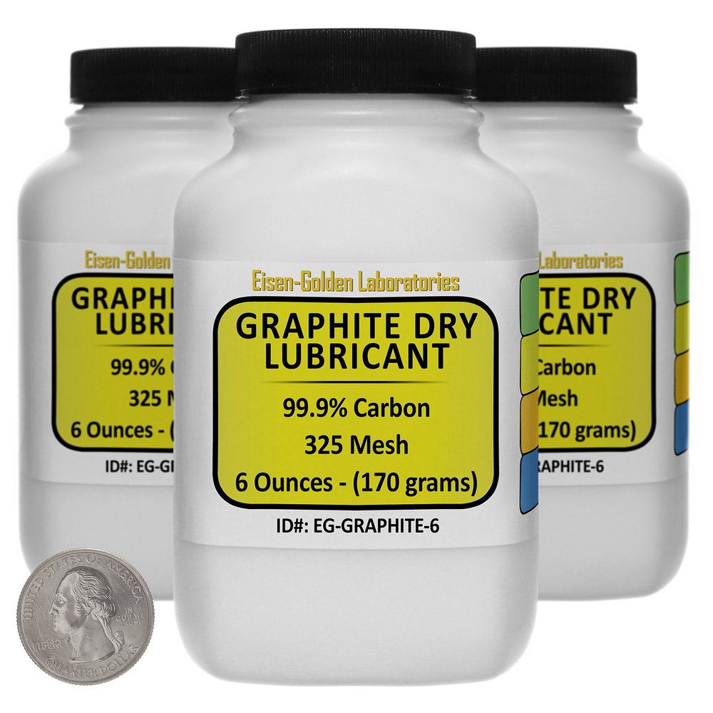 Graphite Dry Lube [C] 99.9% ACS Grade Powder 1 Lb in Three Space-Saver Bottles