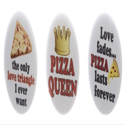 A&T Designs Set 3 Pizza Queen 2.25" Keychains Love Triangle Funny Humor