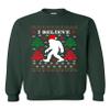 I Believe Sasquatch Big Foot Ugly Funny X-mas Holiday Christmas Crewneck Sweatshirt (XX Large, Forest Green) view 1