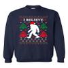 I Believe Sasquatch Big Foot Ugly Funny X-mas Holiday Christmas Crewneck Sweatshirt (X Large, Navy Blue) view 1