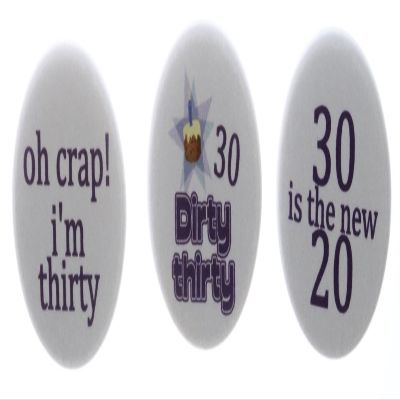 A&T Designs Set 3 Dirty Thirty Happy Birthday Themed 2.25" Keychains 30