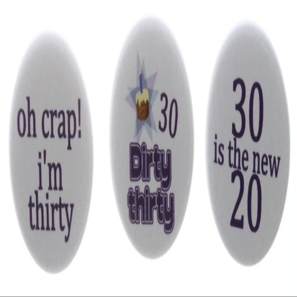 A&T Designs Set 3 Dirty Thirty Happy Birthday Themed 2.25" Keychains 30