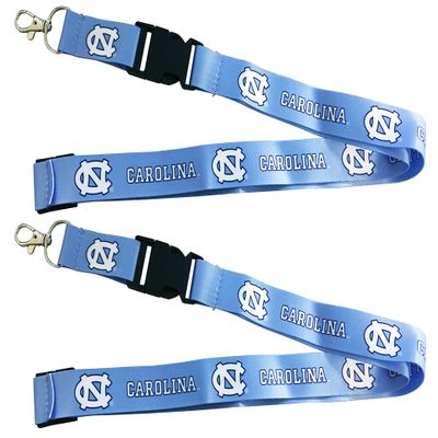 UNC Tar Heels Cloth Lanyard Key Chain 2-Pack Officially Licensed Collegiate Product