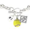 "Choose The Position You Play", Softball Charm Bracelet Hypoallergenic (Center Field) view 1