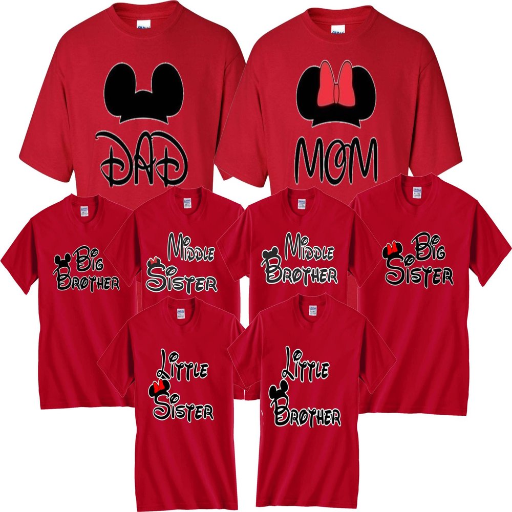 Mom, Dad, Son, Daughter, Big/Little Brother/Sister Family funny Matching T-Shirts! (L Kids, Little Sister)
