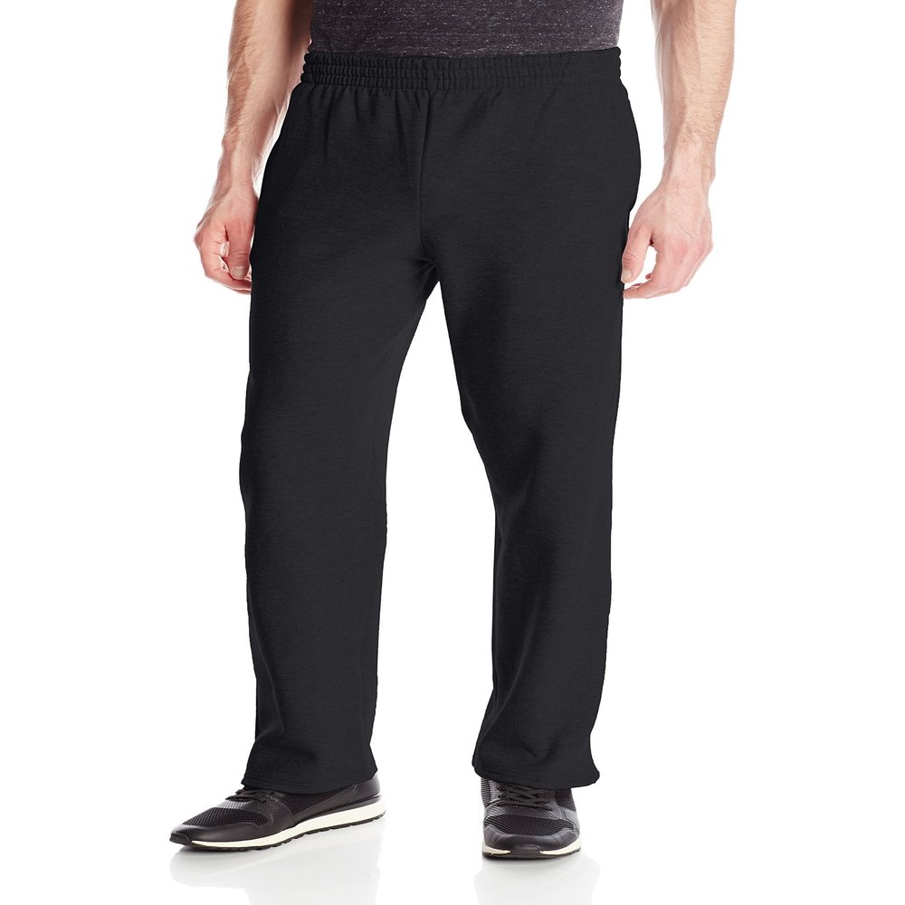 Fruit of the Loom Men's Fleece Sweatpants, Black, Medium