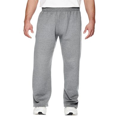 Fruit of the Loom mens Sofspun Fleece Open Bottom Sweatpants, Heather Grey, Large US