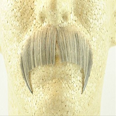 Winchester Mustache LIGHT GREY - Spirit Gum Included! no. 2028 - REALISTIC! 100% Human Hair - Perfect For Theater - Reusable!