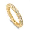Gold-Tone Eternity White CZ Stackable Ring .925 Sterling Silver Band Size 5