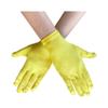 SYAYA Short Satin Opera Gloves, Formal Dancing or Wedding Bridal Glove for 80s & 90s Themed Tea Party or Evening Dance WG-S-G1 (Yellow) view 1