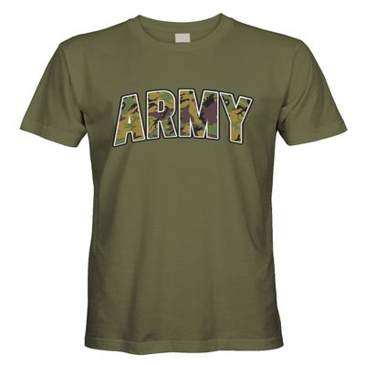 Men's Classic Camouflage Army Military Infantry T-Shirt (Olive Green, 3X-Large)