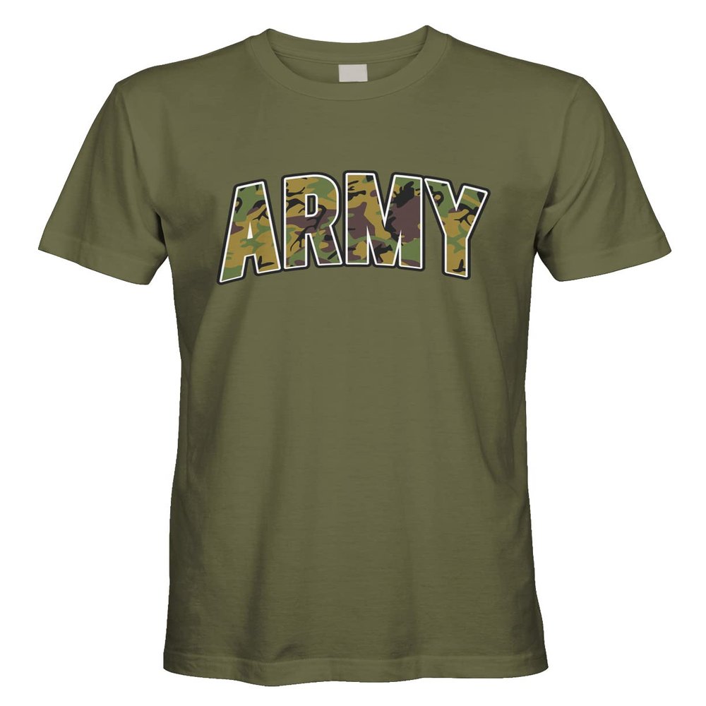 Men's Classic Camouflage Army Military Infantry T-Shirt (Olive Green, 3X-Large)
