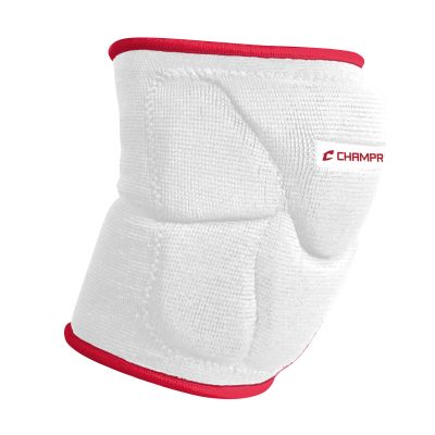 Champro Pro-Plus Low Profile Volleyball Knee Pad, Medium, White, Scarlet