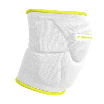 Champro Pro-Plus Low Profile Volleyball Knee Pad, Large, White, Optic Yellow