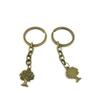 2 Pieces Antique Bronze Keychain Key Chain Tags Keyring Ring Jewelry Making Charms Supplies KC0078 Tree Oak view 1