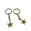 1 Pieces Antique Bronze Keychain Key Chain Tags Keyring Ring Jewelry Making Charms Supplies KC0776 Anti War Signs Stars view 1