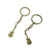 2 Pieces Antique Bronze Keychain Key Chain Tags Keyring Ring Jewelry Making Charms Supplies KC0082 Electric Guitar view 1