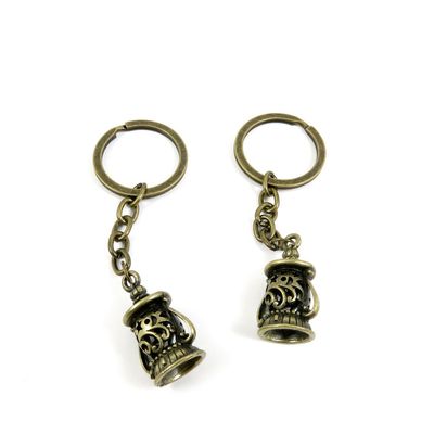 1 Pieces Antique Bronze Keychain Key Chain Tags Keyring Ring Jewelry Making Charms Supplies KC1079 Hollow Oil Lamps