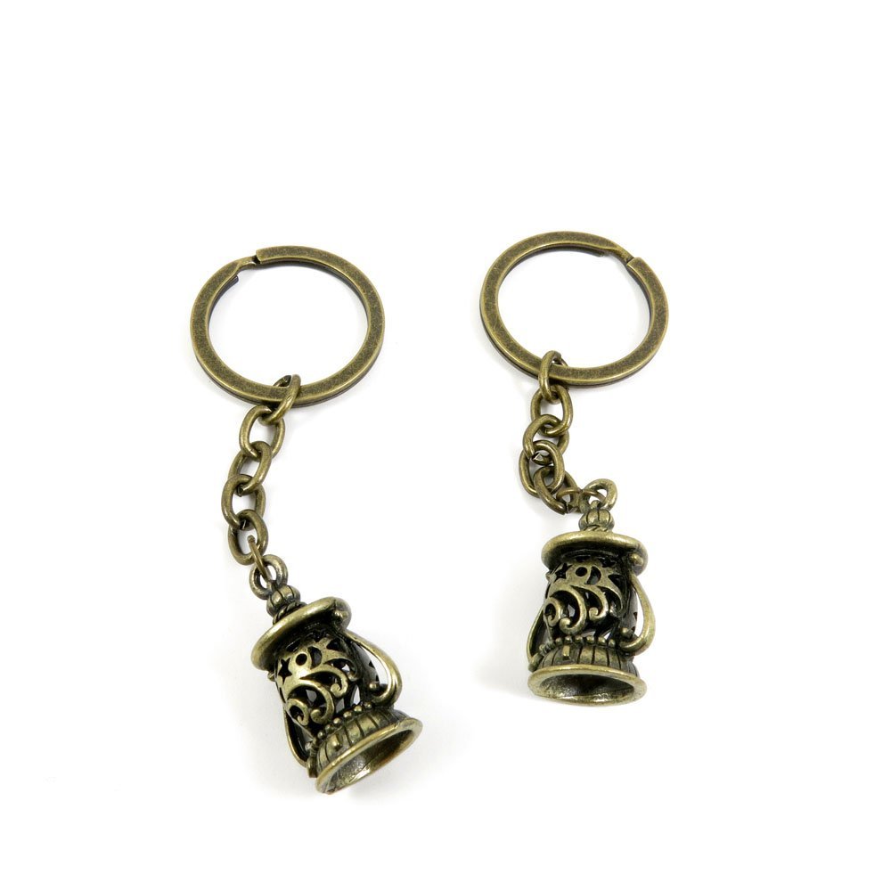 1 Pieces Antique Bronze Keychain Key Chain Tags Keyring Ring Jewelry Making Charms Supplies KC1079 Hollow Oil Lamps