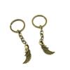 2 Pieces Antique Bronze Keychain Key Chain Tags Keyring Ring Jewelry Making Charms Supplies KC0084 Angel Wings view 1