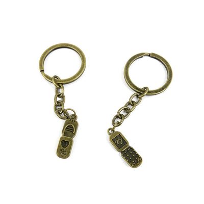 5 Pieces Antique Bronze Keychain Key Chain Tags Keyring Ring Jewelry Making Charms Supplies KC0493 Cell Phone Cellphone