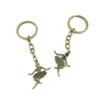 2 Pieces Antique Bronze Keychain Key Chain Tags Keyring Ring Jewelry Making Charms Supplies KC0894 Ballet Dancer view 1