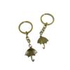 2 Pieces Antique Bronze Keychain Key Chain Tags Keyring Ring Jewelry Making Charms Supplies KC0297 Umbrella view 1