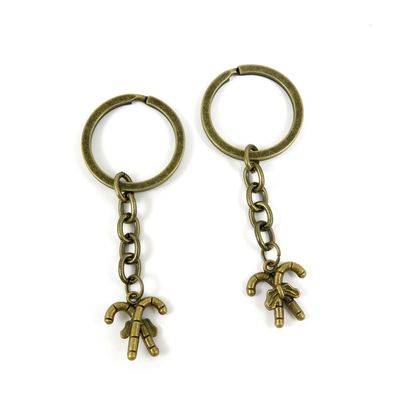 2 Pieces Antique Bronze Keychain Key Chain Tags Keyring Ring Jewelry Making Charms Supplies KC1094 Pair Crutches