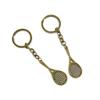 20 Pieces Antique Bronze Keychain Key Chain Tags Keyring Ring Jewelry Making Charms Supplies KC0398 Tennis Racket view 1