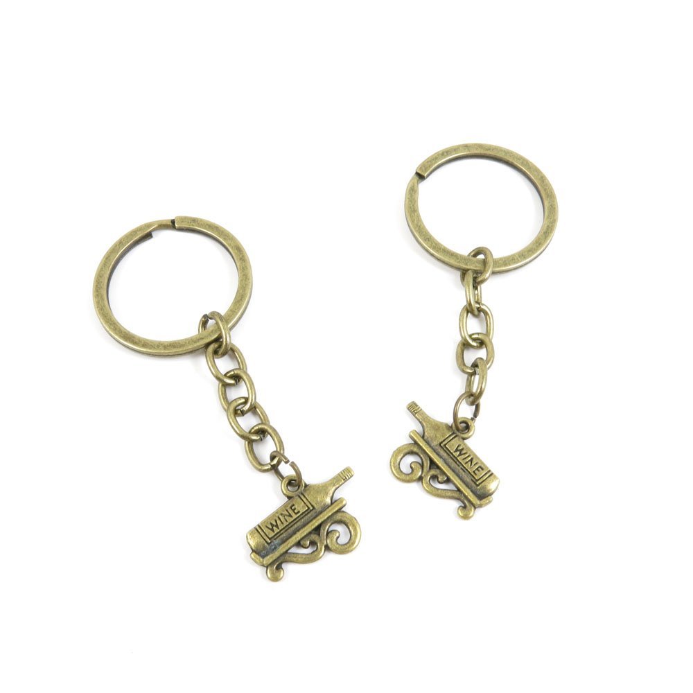 1 Pieces Antique Bronze Keychain Key Chain Tags Keyring Ring Jewelry Making Charms Supplies KC0896 Wine