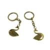 1 Pieces Antique Bronze Keychain Key Chain Tags Keyring Ring Jewelry Making Charms Supplies KC0998 Swan view 1