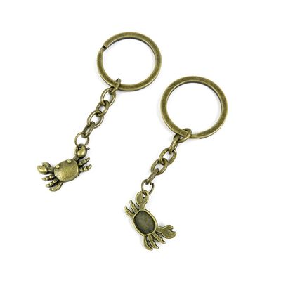 5 Pieces Antique Bronze Keychain Key Chain Tags Keyring Ring Jewelry Making Charms Supplies KC0103 Crab