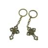 1 Pieces Antique Bronze Keychain Key Chain Tags Keyring Ring Jewelry Making Charms Supplies KC0104 Sun Latin Cross view 1