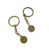 2 Pieces Antique Bronze Keychain Key Chain Tags Keyring Ring Jewelry Making Charms Supplies KC0504 Aquarius view 1