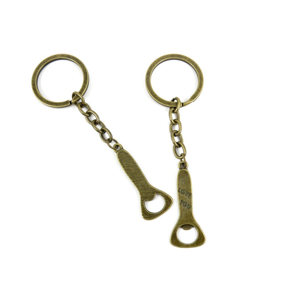 5 Pieces Antique Bronze Keychain Key Chain Tags Keyring Ring Jewelry Making Charms Supplies KC1001 Bottle Opener