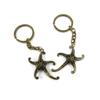 2 Pieces Antique Bronze Keychain Key Chain Tags Keyring Ring Jewelry Making Charms Supplies KC0020 Starfish Sea Star view 1