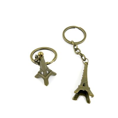 2 Pieces Antique Bronze Keychain Key Chain Tags Keyring Ring Jewelry Making Charms Supplies KC0706 Paris Eiffel Tower