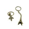 2 Pieces Antique Bronze Keychain Key Chain Tags Keyring Ring Jewelry Making Charms Supplies KC0706 Paris Eiffel Tower view 1