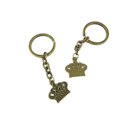 1 Pieces Antique Bronze Keychain Key Chain Tags Keyring Ring Jewelry Making Charms Supplies KC0507 Crown