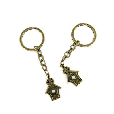 1 Pieces Antique Bronze Keychain Key Chain Tags Keyring Ring Jewelry Making Charms Supplies KC0708 Love Bird House