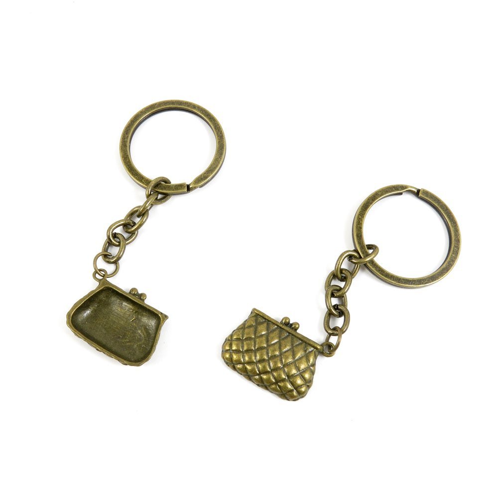 20 Pieces Antique Bronze Keychain Key Chain Tags Keyring Ring Jewelry Making Charms Supplies KC1007 Handbag