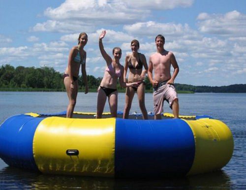 BiGe 3M Diameter(9.8') Water Trampoline Inflatable Bouncer Float Swim Platform sea