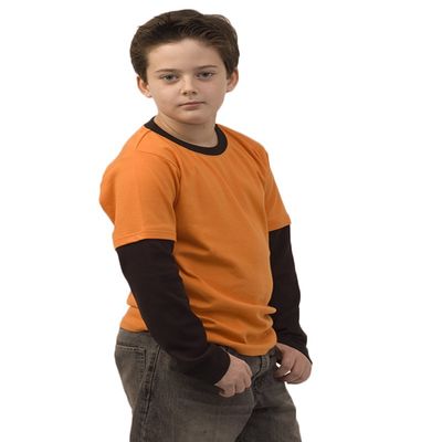 Monag 2-Color Long Sleeve T-Shirt 6Y Orange/Black
