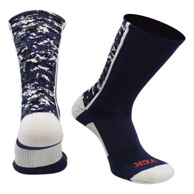 TCK Digital Camo Crew Socks (Navy/White, Small)