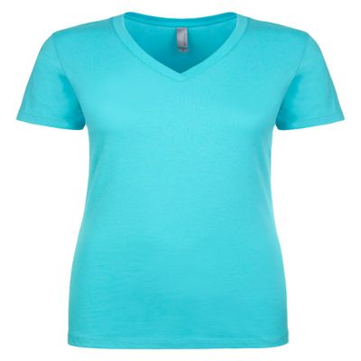 Next Level Women's Lightweight V-Neck Jersey T-Shirt, Large, Tahiti