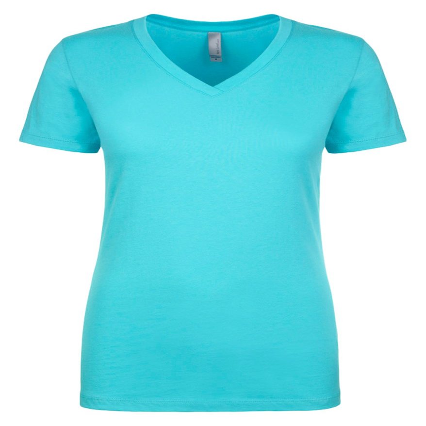 Next Level Women's Lightweight V-Neck Jersey T-Shirt, Large, Tahiti