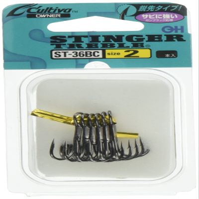 Owner Hook Cartiva ST-36BC Stinger Triple Hook No. 2 Gun Black Coat 11548